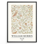 Indlæs billede til gallerivisning William Morris Newill 1890 floral and bird pattern plakat vintage art print in black frame.
