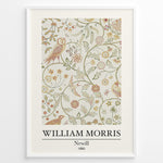 Indlæs billede til gallerivisning William Morris Newill 1890 floral and bird pattern plakat vintage art print in black frame.
