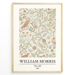 Indlæs billede til gallerivisning William Morris Newill 1890 floral and bird pattern plakat vintage art print in black frame.
