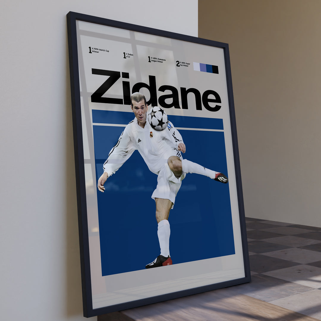 Fodbold plakat | Fodbold plakater | Zinedine Zidane Fodbold Plakat | Legendarisk Tribute til Den Ægte Fan | Plakaty.dk