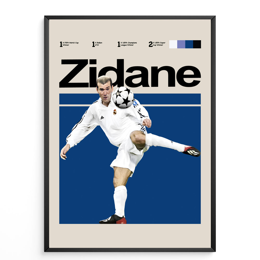 Fodbold plakat | Fodbold plakater | Zinedine Zidane Fodbold Plakat | Legendarisk Tribute til Den Ægte Fan | Plakaty.dk