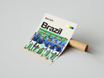 Indlæs billede til gallerivisning Holdfoto | Brazil fodboldplakat 2024-2025 med hele landsholdet i blå trøjer – perfekt vægkunst til fans af brasiliansk fodbold og samba-stil.
