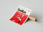 Indlæs billede til gallerivisning William Saliba fodbold plakat | Arsenal FC-spiller i rød-hvid hjemmebanetrøje, stilfuldt og moderne plakatdesign.
