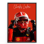 Indlæs billede til gallerivisning Charles Leclerc F1 Plakat | Unikt Design på 20+ Internationale Baner
