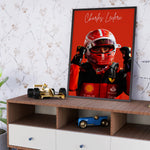 Indlæs billede til gallerivisning Charles Leclerc F1 Plakat | Unikt Design på 20+ Internationale Baner
