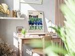 Indlæs billede til gallerivisning Holdfoto | Brazil fodboldplakat 2024-2025 med hele landsholdet i blå trøjer – perfekt vægkunst til fans af brasiliansk fodbold og samba-stil.
