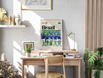 Indlæs billede til gallerivisning Holdfoto | Brazil fodboldplakat 2024-2025 med hele landsholdet i blå trøjer – perfekt vægkunst til fans af brasiliansk fodbold og samba-stil.
