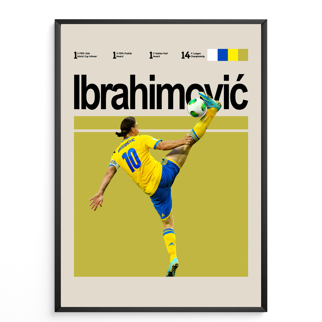 Fodbold plakat | Fodbold plakater | Zlatan Ibrahimović Fodbold Plakat 01 | Den Svenske Mester, Urokkelig Kraft | Plakaty.dk