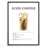 Indlæs billede til gallerivisning Iced coffee recipe poster with a tall glass of iced brewed coffee.
