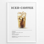 Indlæs billede til gallerivisning Iced coffee recipe poster with a tall glass of iced brewed coffee.
