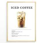 Indlæs billede til gallerivisning Iced coffee recipe poster with a tall glass of iced brewed coffee.
