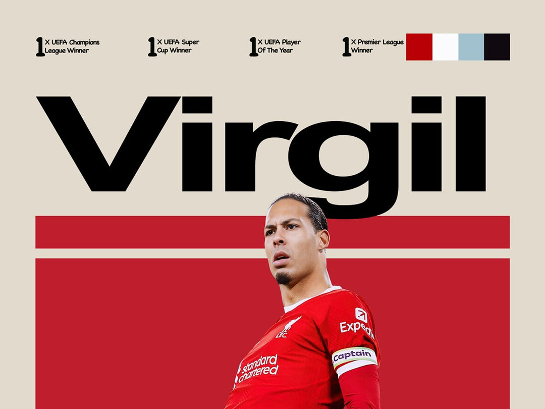 Fodbold plakat | Fodbold plakater | Virgil van Dijk Fodbold plakat | Perfekt til Den Ægte Fodbold Fan | Plakaty.dk