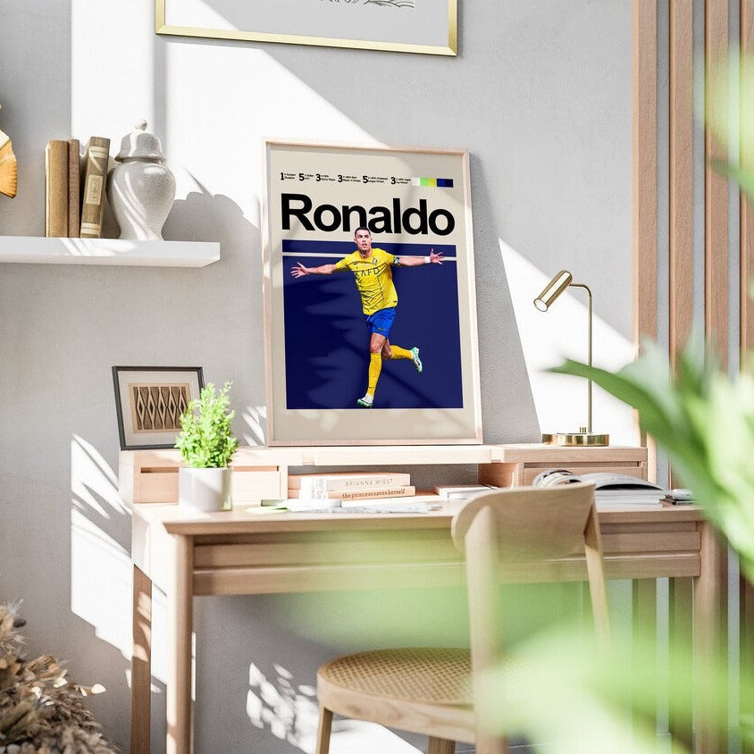 Fodbold plakat | Fodbold plakater | Cristiano Ronaldo Al-Nassr trøje Fodbold plakat | Perfekt til Den Ægte Fodbold Fan | Plakaty.dk