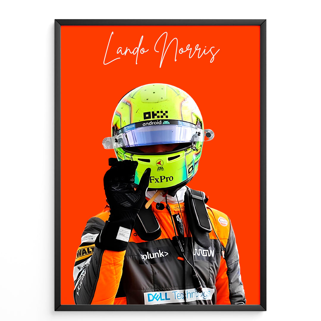 Lando Norris F1 Plakat | Unikt Design på 20+ Internationale Baner!