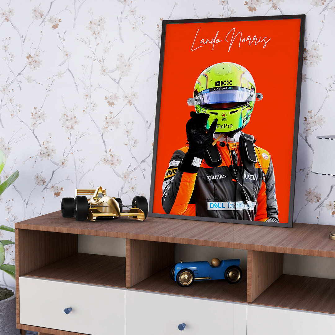 Lando Norris F1 Plakat | Unikt Design på 20+ Internationale Baner!