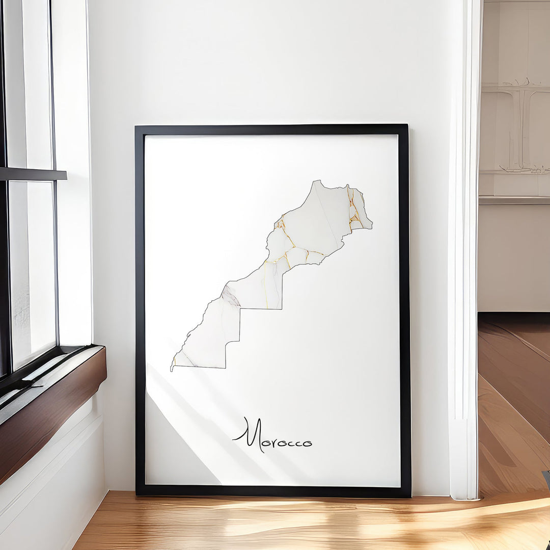 Marokko Plakat | Morocco Plakat | Hvid og unik marmor design