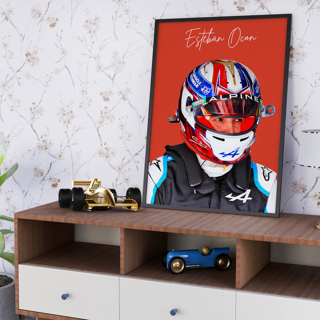 Esteban Ocon F1 Plakat | Unikt Design på 20+ Internationale Baner