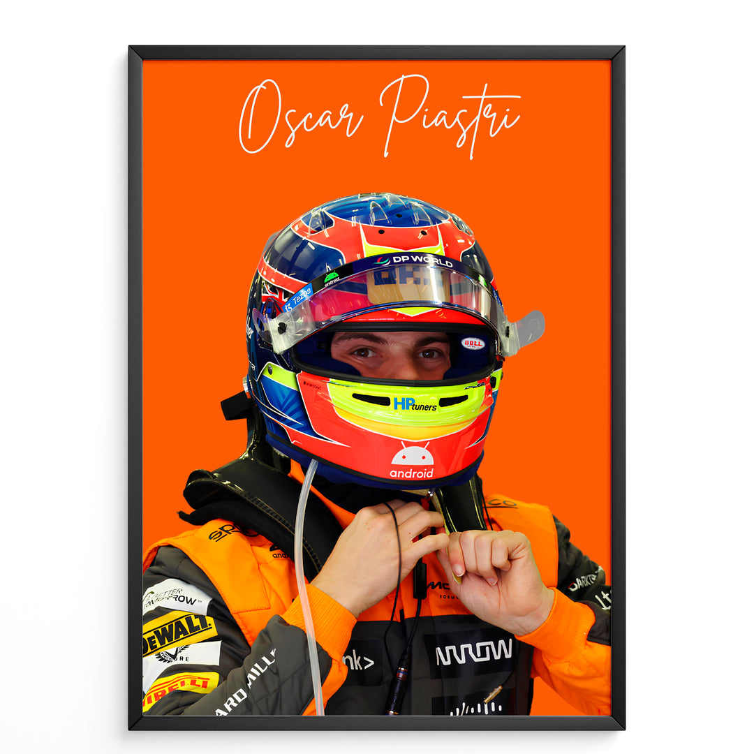 Oscar Piastri F1 Plakat | Unikt Design på 20+ Internationale Baner