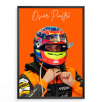 Indlæs billede til gallerivisning Oscar Piastri F1 Plakat | Unikt Design på 20+ Internationale Baner
