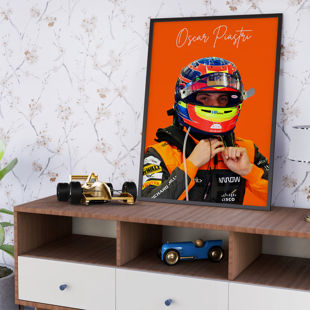 Oscar Piastri F1 Plakat | Unikt Design på 20+ Internationale Baner