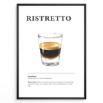 Indlæs billede til gallerivisning Minimalist Ristretto coffee recipe illustration with a small glass of concentrated espresso shot.
