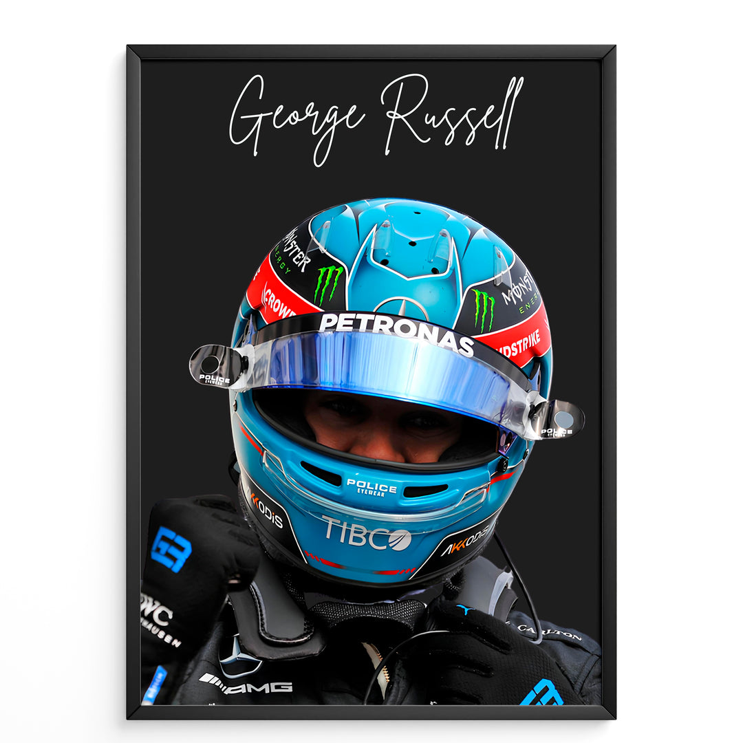 George Russell F1 Plakat | Unikt Design på 20+ Internationale Baner!