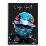 Indlæs billede til gallerivisning George Russell F1 Plakat | Unikt Design på 20+ Internationale Baner!
