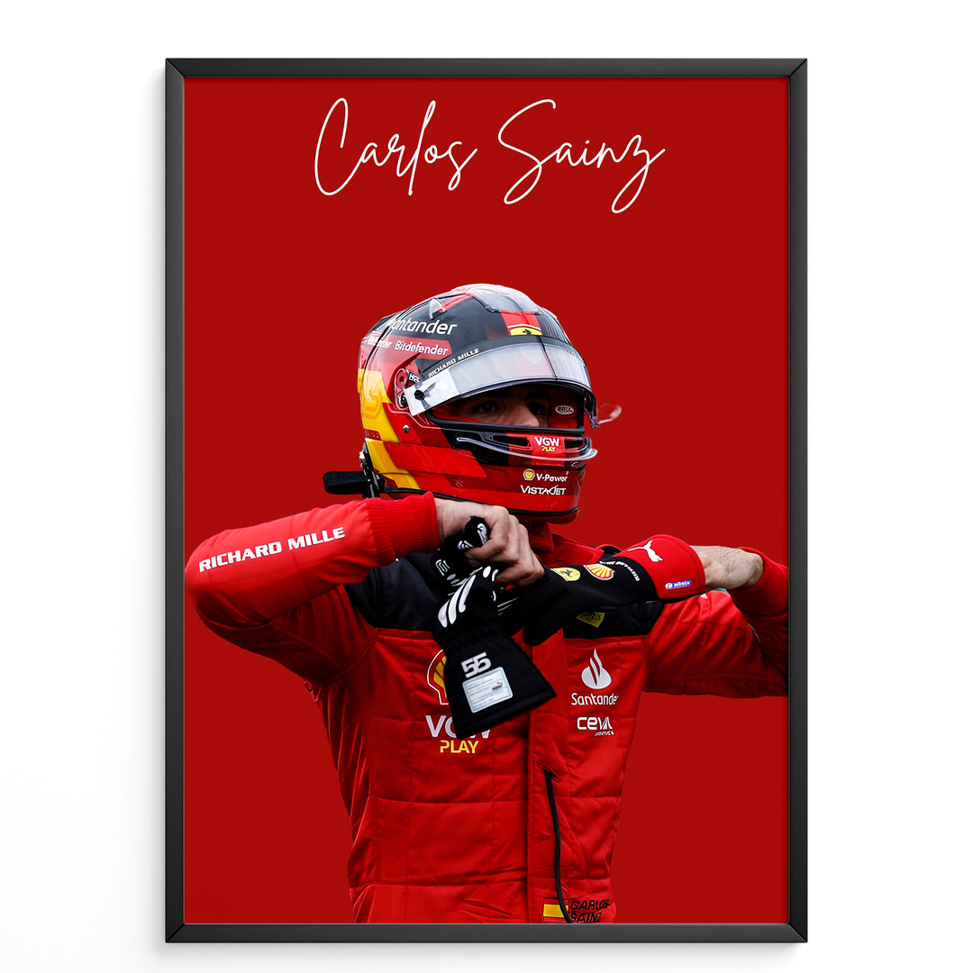 Carlos Sainz F1 Plakat | Unikt Design på 20+ Internationale Baner