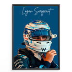 Indlæs billede til gallerivisning Logan Sargeant F1 Plakat | Unikt Design på 20+ Internationale Baner
