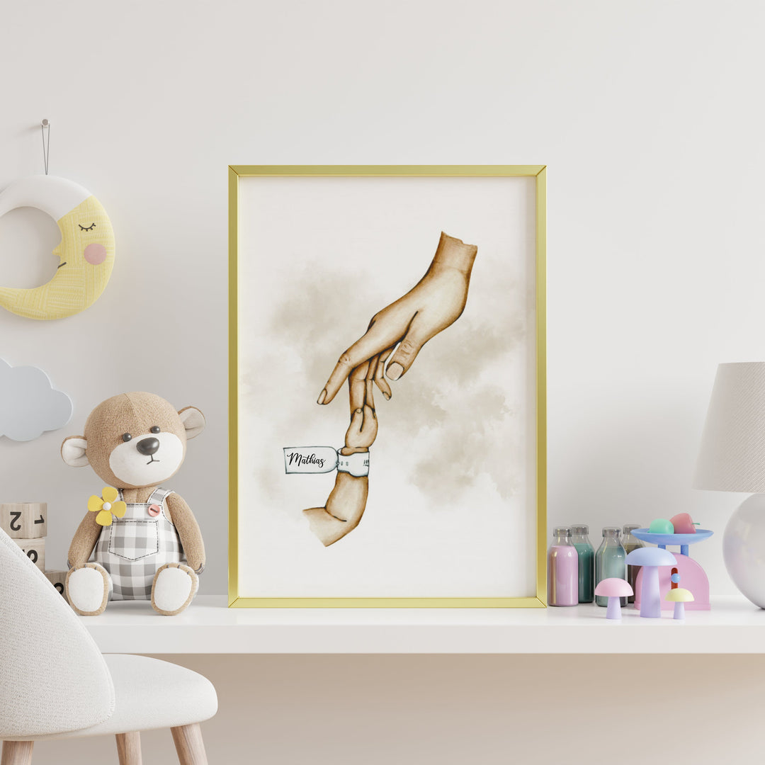 Smuk håndvandet plakat med mor og baby - Customized Product