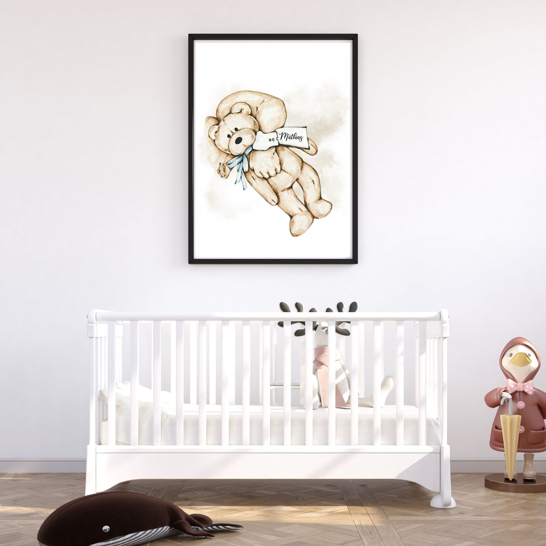 Søde sovende babyplakater med bamse - Customized Product